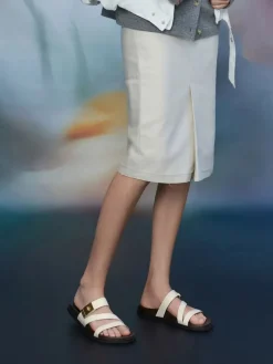 Aelin Metallic-Buckle Strappy Sandals