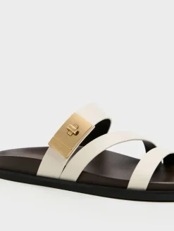 Aelin Metallic-Buckle Strappy Sandals