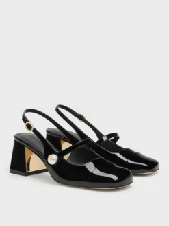 Aeryn Patent Pearl Slingback Pumps