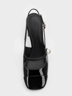 Aeryn Patent Pearl Slingback Pumps