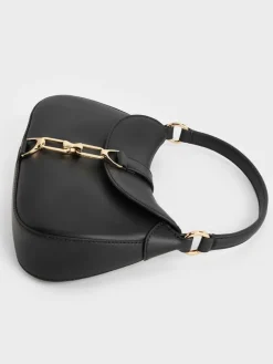 Agatha Chain-Accent Hobo Bag