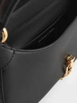 Agatha Chain-Accent Hobo Bag