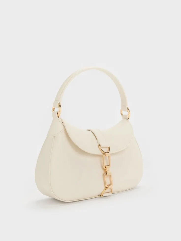 Agatha Chain-Accent Hobo Bag