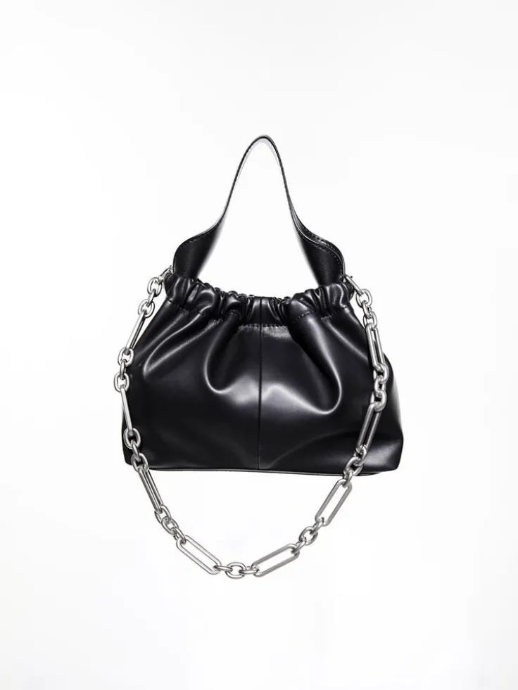 Ally Ruched Chain-Handle Bag