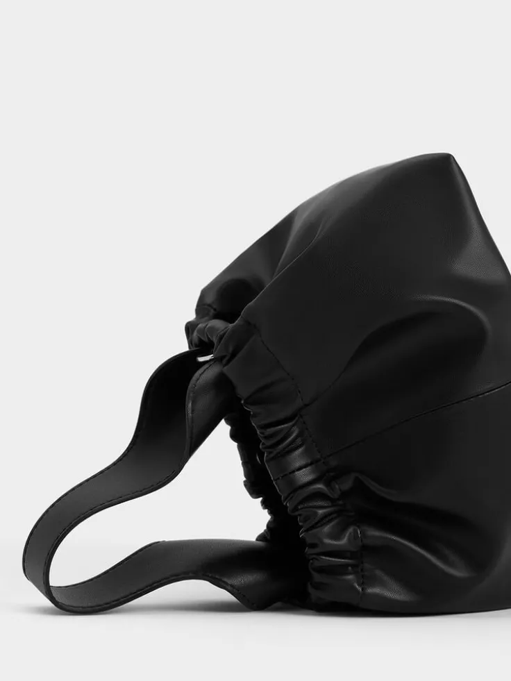 Ally Ruched Chain-Handle Bag