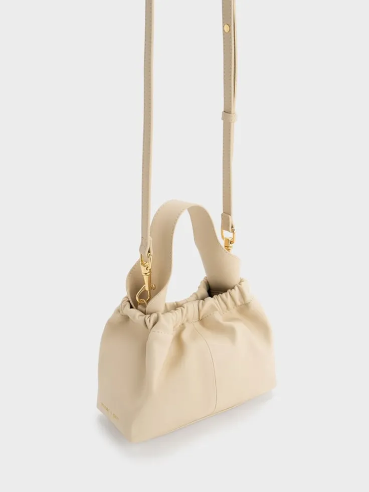 Ally Ruched Chain-Handle Bag