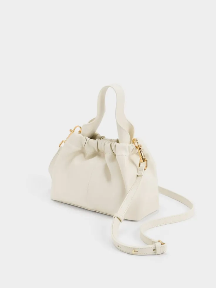 Ally Ruched Chain-Handle Bag
