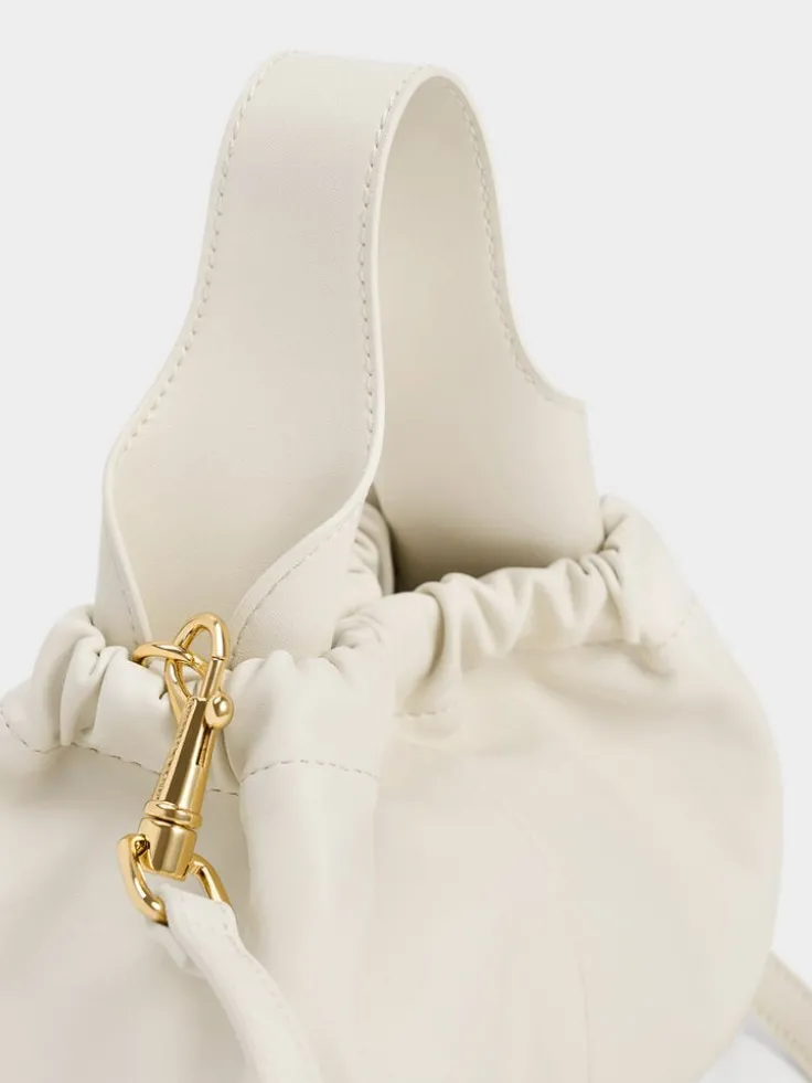 Ally Ruched Chain-Handle Bag
