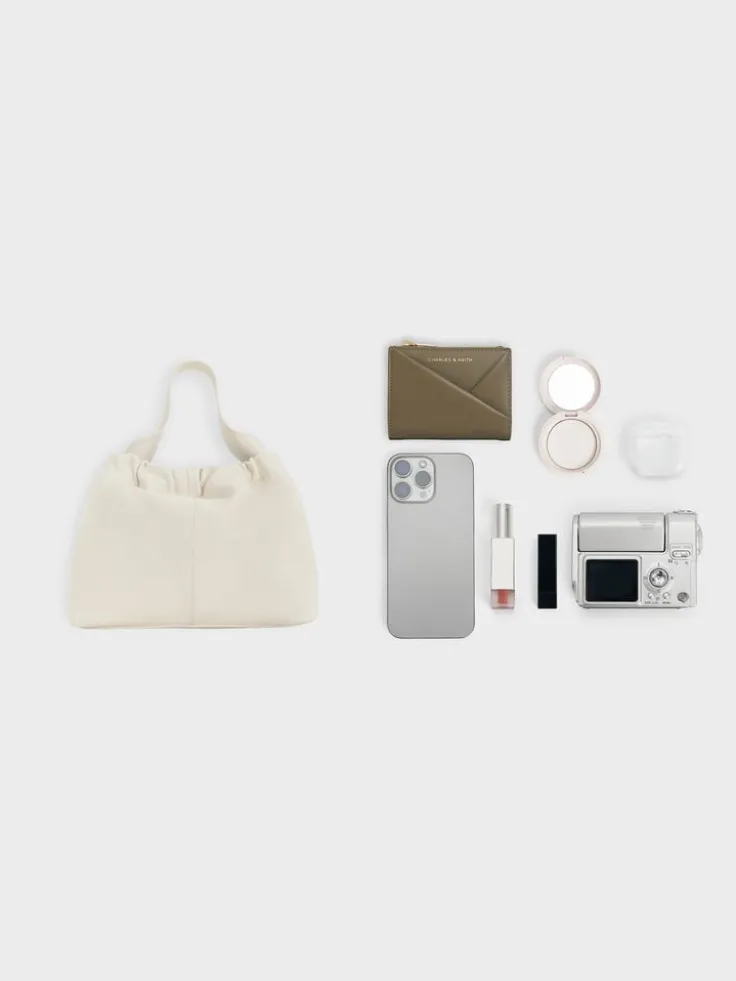 Ally Ruched Chain-Handle Bag
