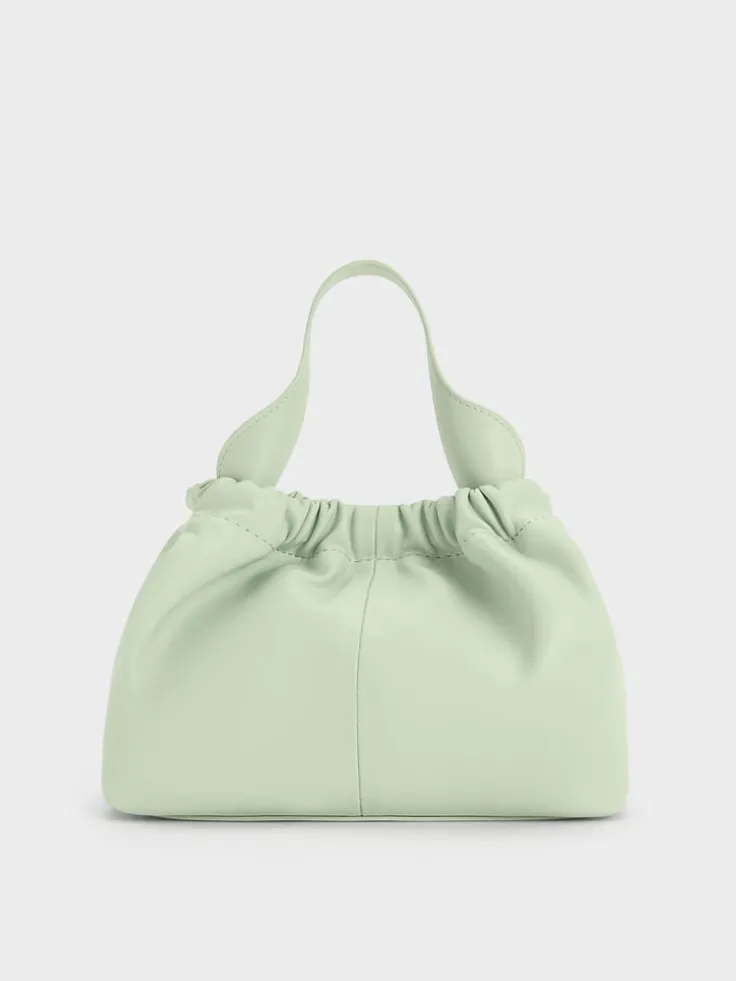 Ally Ruched Slouchy Chain-Handle Bag