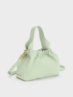 Ally Ruched Slouchy Chain-Handle Bag
