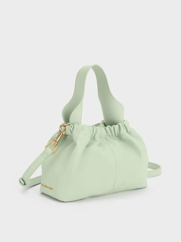 Ally Ruched Slouchy Chain-Handle Bag