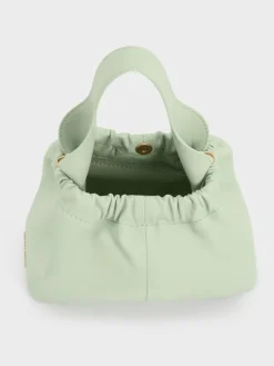 Ally Ruched Slouchy Chain-Handle Bag