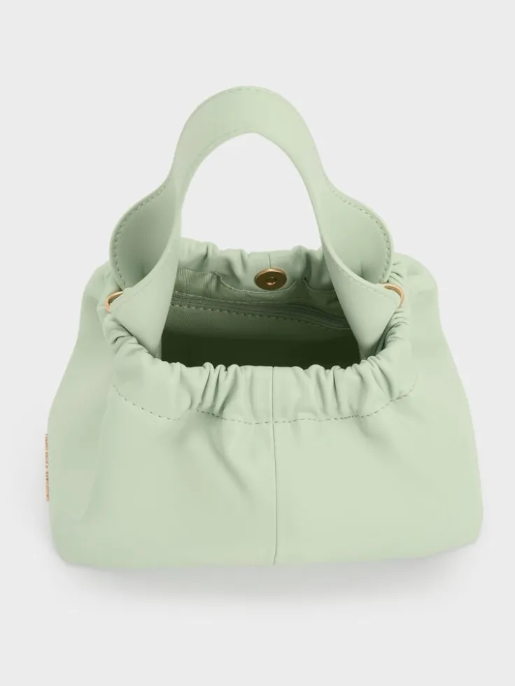 Ally Ruched Slouchy Chain-Handle Bag