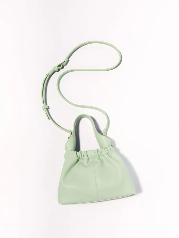 Ally Ruched Slouchy Chain-Handle Bag