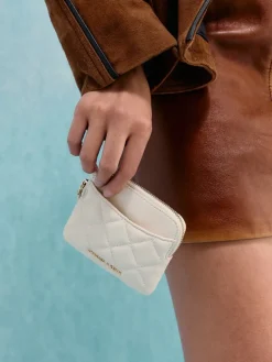 Alva Quilted Top-Zip Card Holder