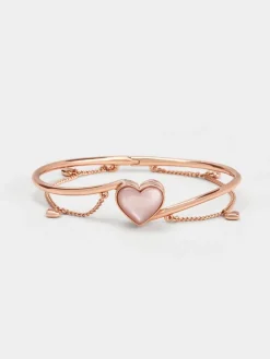 Annalise Heart Stone Chain-Link Bracelet