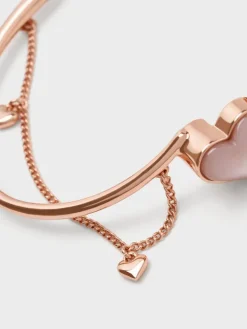 Annalise Heart Stone Chain-Link Bracelet