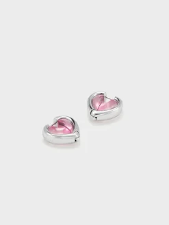 Annalise Resin-Heart Stud Earrings
