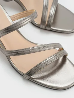 Arden Metallic Wavy Strap Mules