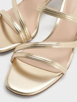 Arden Metallic Wavy Strap Mules