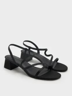 Arden Satin Wavy Slingback Sandals