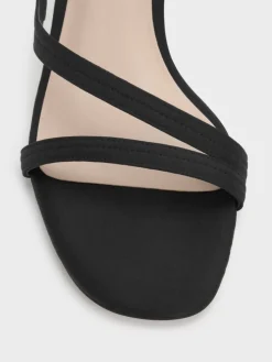 Arden Satin Wavy Strap Mules