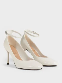 Aretha Patent Leather Ankle-Strap Stiletto-Heel Pumps