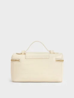 Arwen Croc-Effect Top Handle Vanity Bag