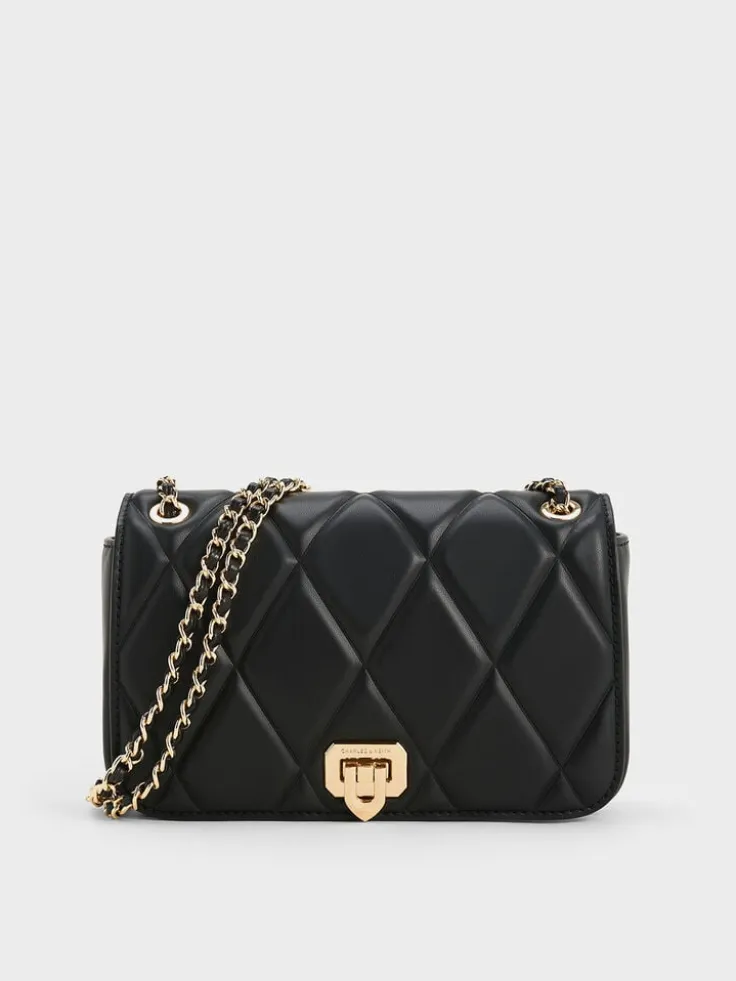 Arwen Diamond-Quilt Shoulder Bag