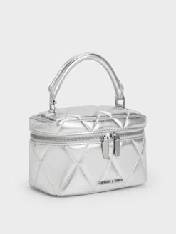 Arwen Metallic Quilted Vanity Bag