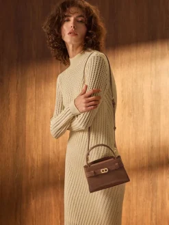 Aubrielle Croc-Effect Belted Top Handle Bag