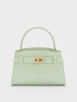Aubrielle Croc-Effect Belted Top Handle Bag