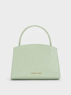 Aubrielle Croc-Effect Belted Top Handle Bag