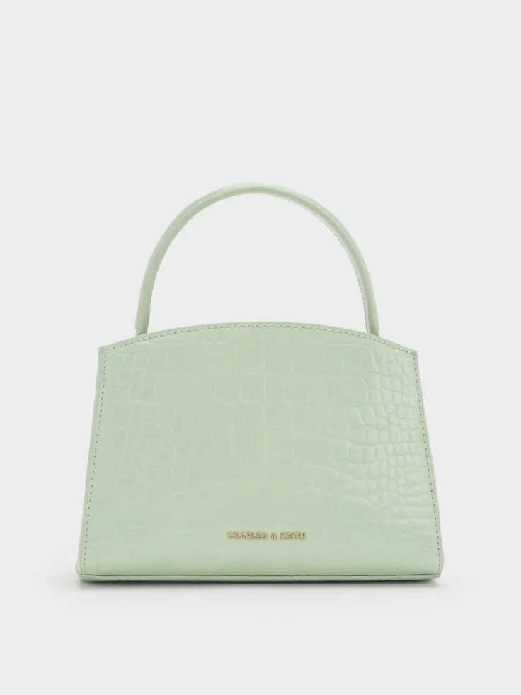 Aubrielle Croc-Effect Belted Top Handle Bag