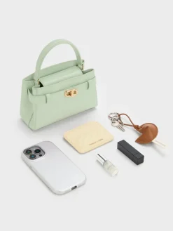 Aubrielle Croc-Effect Belted Top Handle Bag