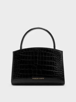 Aubrielle Croc-Effect Belted Top Handle Bag