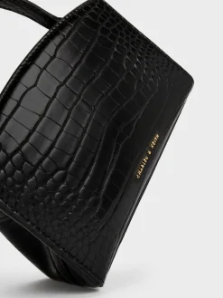 Aubrielle Croc-Effect Belted Top Handle Bag