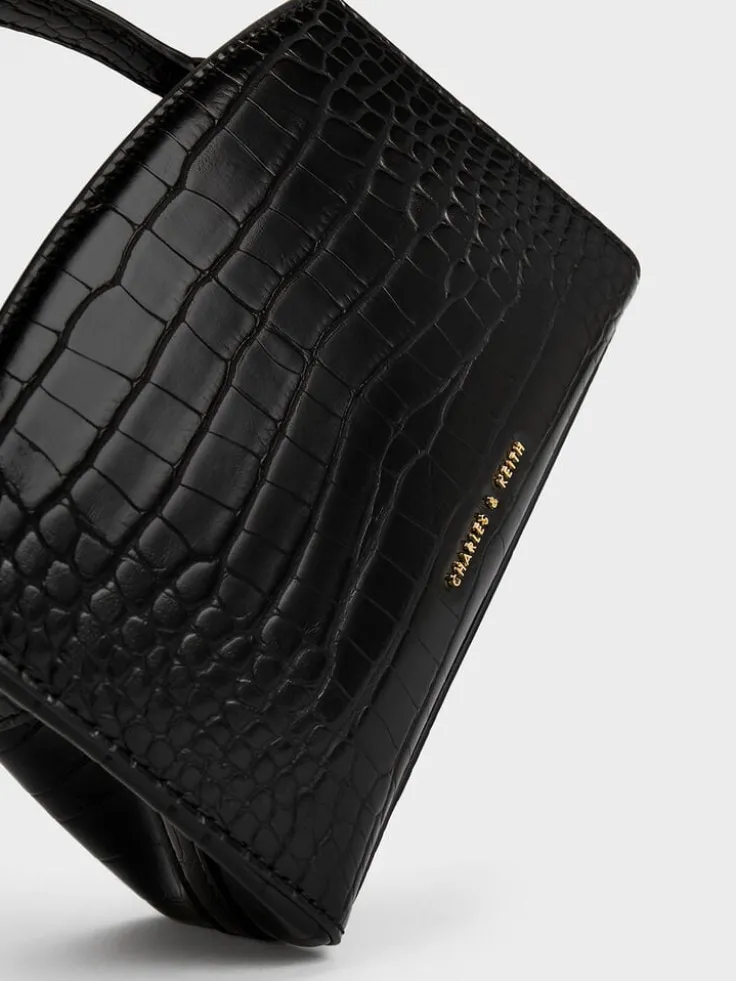 Aubrielle Croc-Effect Belted Top Handle Bag