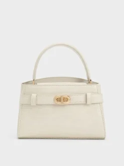 Aubrielle Croc-Effect Belted Top Handle Bag