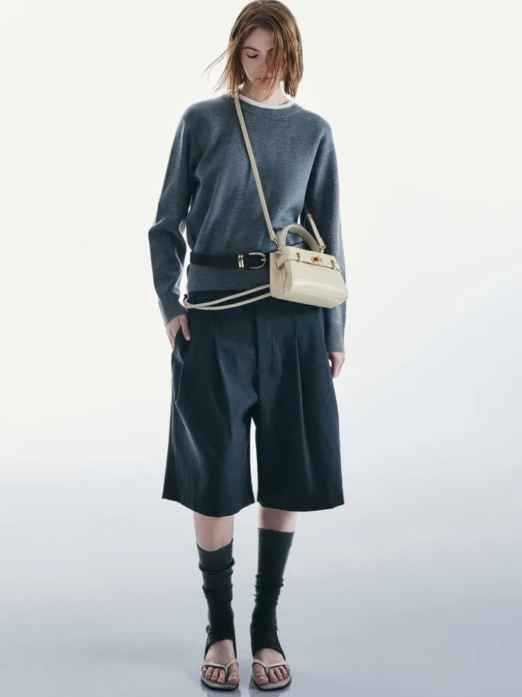 Aubrielle Croc-Effect Belted Top Handle Bag