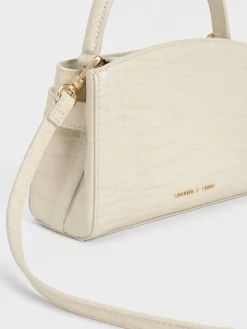 Aubrielle Croc-Effect Belted Top Handle Bag