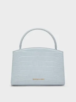 Aubrielle Croc-Effect Belted Top Handle Bag