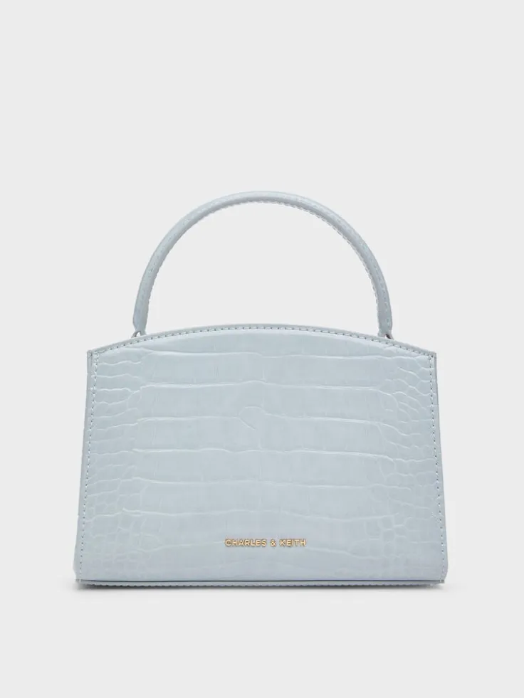 Aubrielle Croc-Effect Belted Top Handle Bag