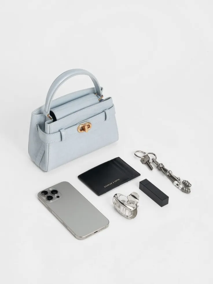 Aubrielle Croc-Effect Belted Top Handle Bag
