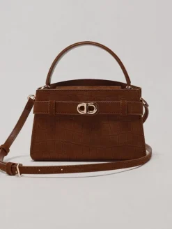 Aubrielle Croc-Effect Belted Top Handle Bag