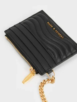 Aubrielle Wavy-Stitch Card Holder