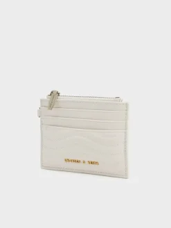 Aubrielle Wavy-Stitch Card Holder