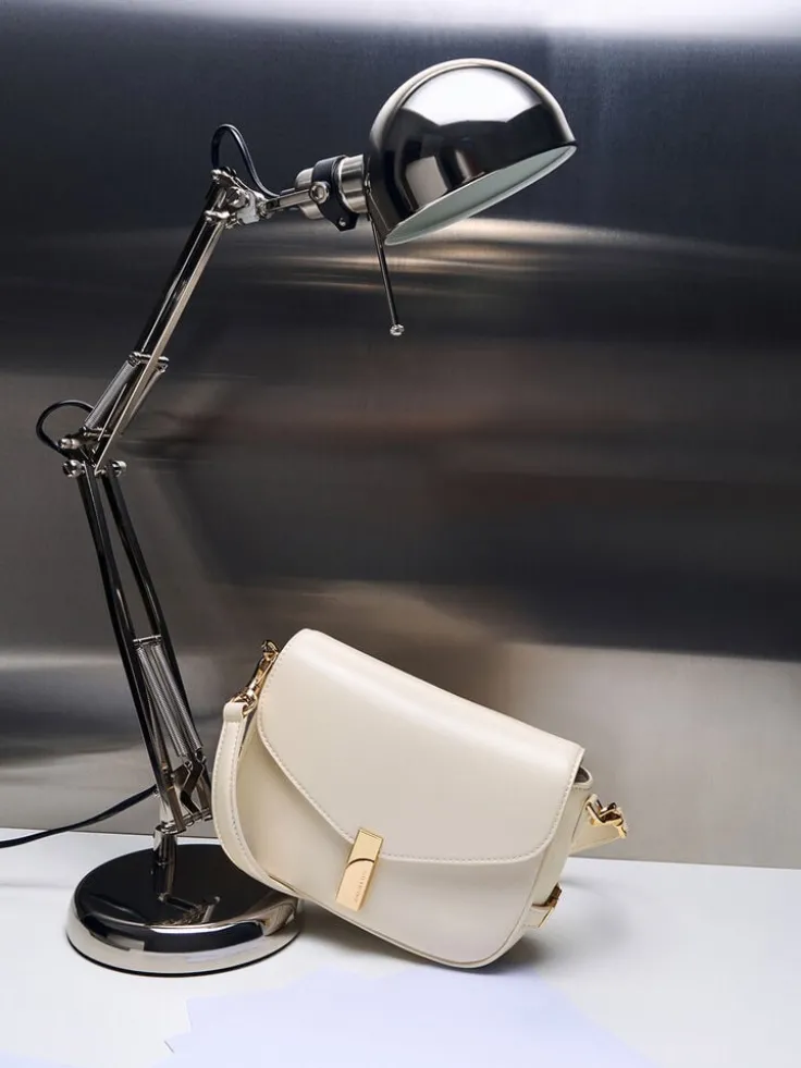 Aurelia Metallic-Accent Saddle Bag