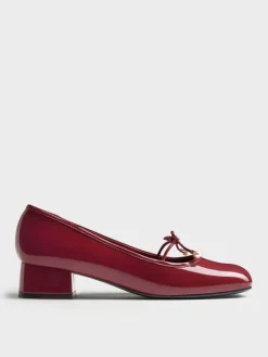 Barbara Patent Pearl-Bow Ballet Pumps